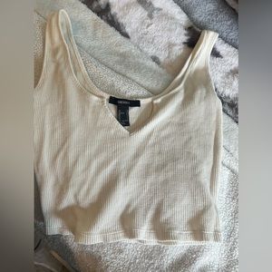 White cropped tank top